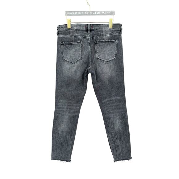 Dear John Gisele Black Quebec Rigid Denim High Waist Raw Hem Slim Skinny Jeans - Picture 4 of 11